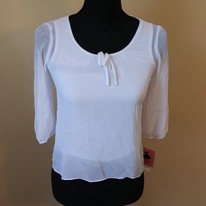 Amy's Closet White Layered Blouse